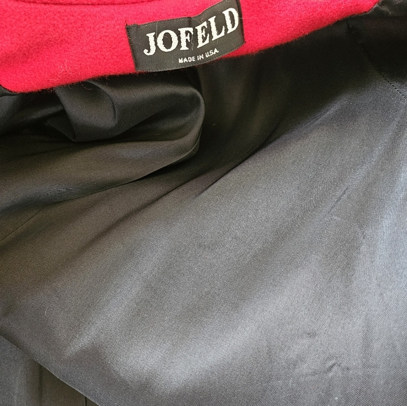 Vintage Red Wool Jacket Swing Coat 1960s Union Tag Fur Hat - Picture 9 of 15